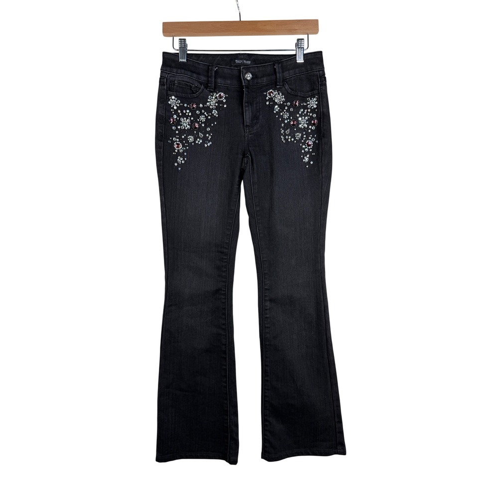 White House Black Market Beautiful Flare Jeans size 0R Black Denim